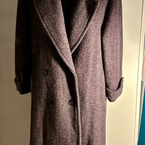 Maurices 100% Wool Double-Breasted Coat – Plum Tweed